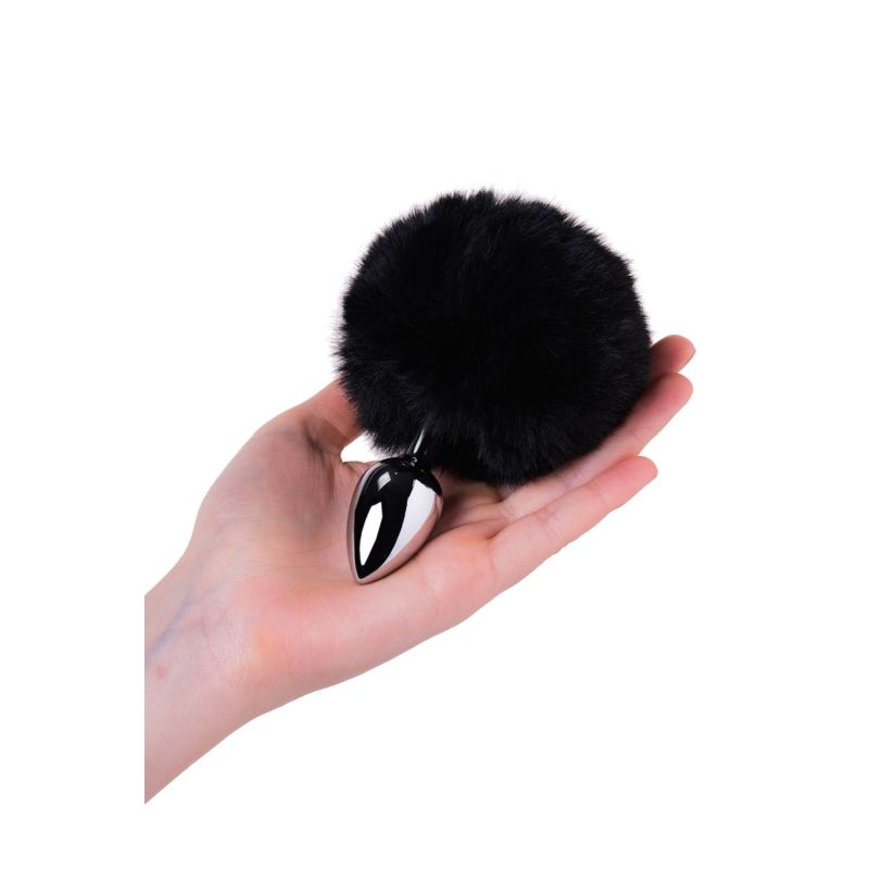 Lovetoy Silver Metal Anal Plug Small With Black Tail