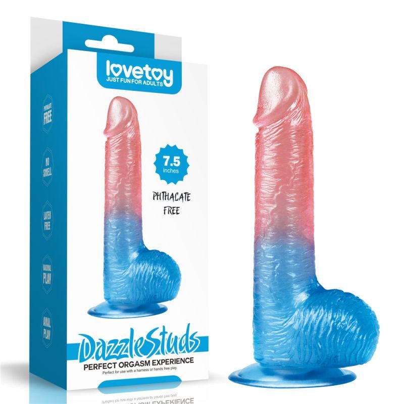 Lovetoy Dazzle Studs Dildo Pink Blue