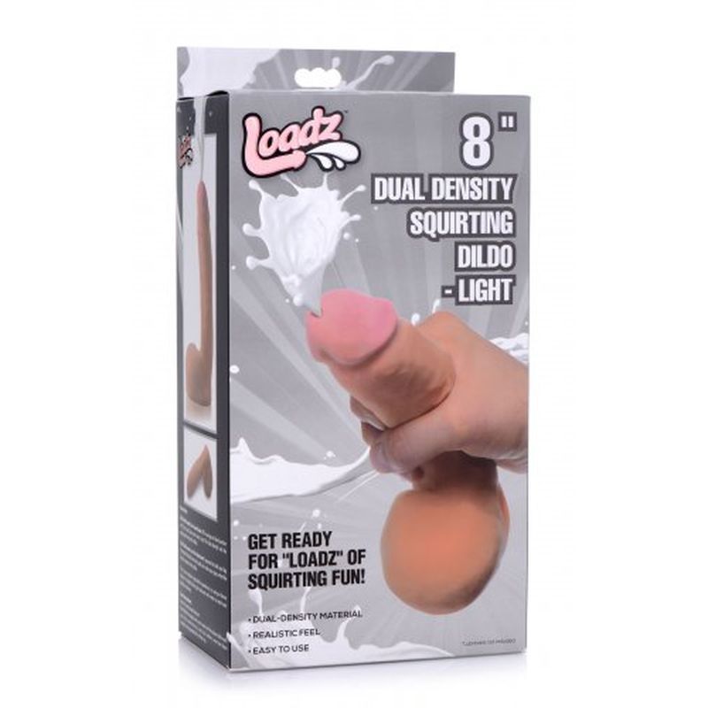 Loadz Dual Density Squirting Dildo With Balls Reservoir