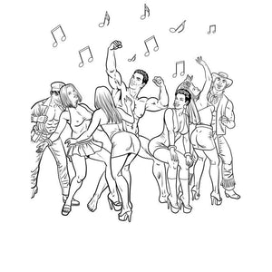 Wood Rocket Bachelorette Party Colouring Book