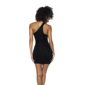 Mapale Asymmetrical Cut Out Dress With Ring Details Black