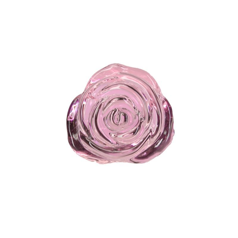 Pillow Talk Rosy Glass Anal Plug With Clear Gem