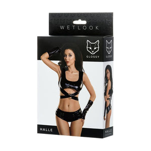 Glossy Wetlook 3 Pc Set Halle Black