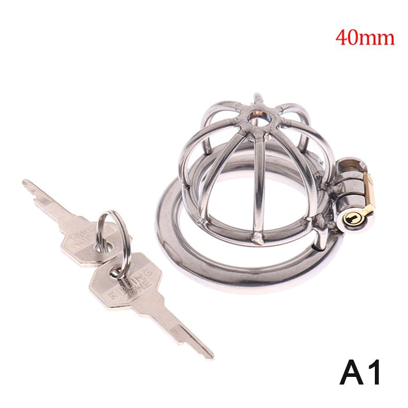 Stainless Steel Spiked Male Chastity Cage 40mm