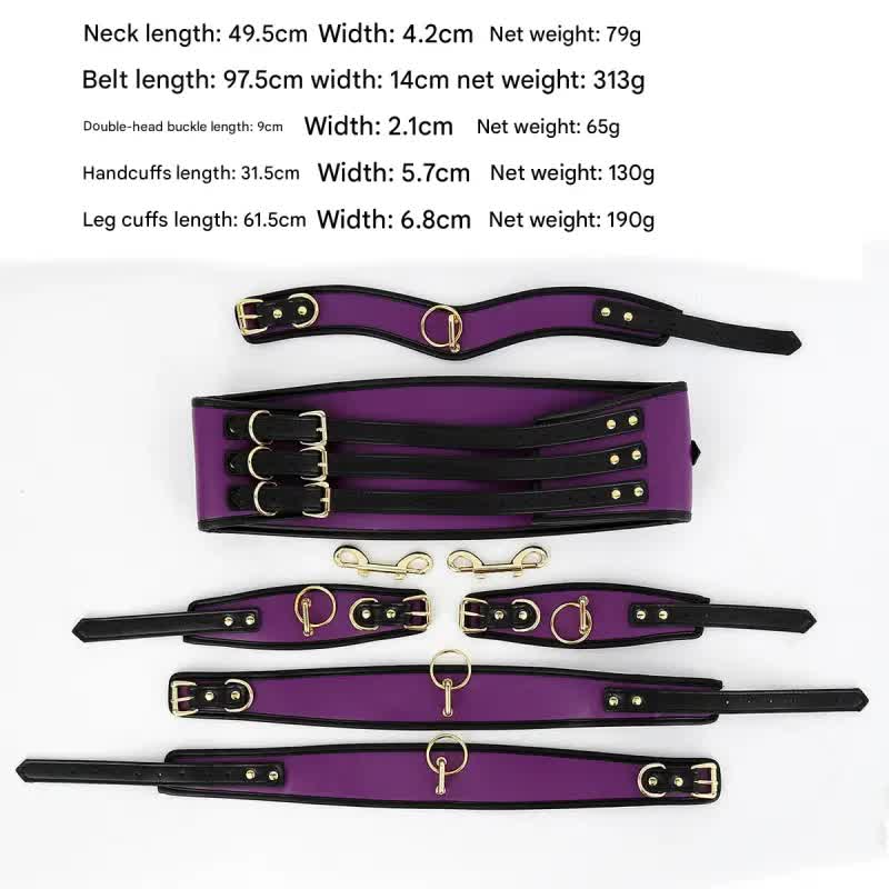 Adjustable PU Leather Bondage Restraint Set