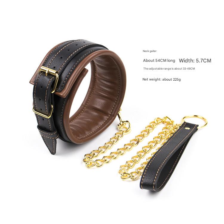 Premium PU Leather Padded Collar Handcuffs & Ankle Cuffs Set