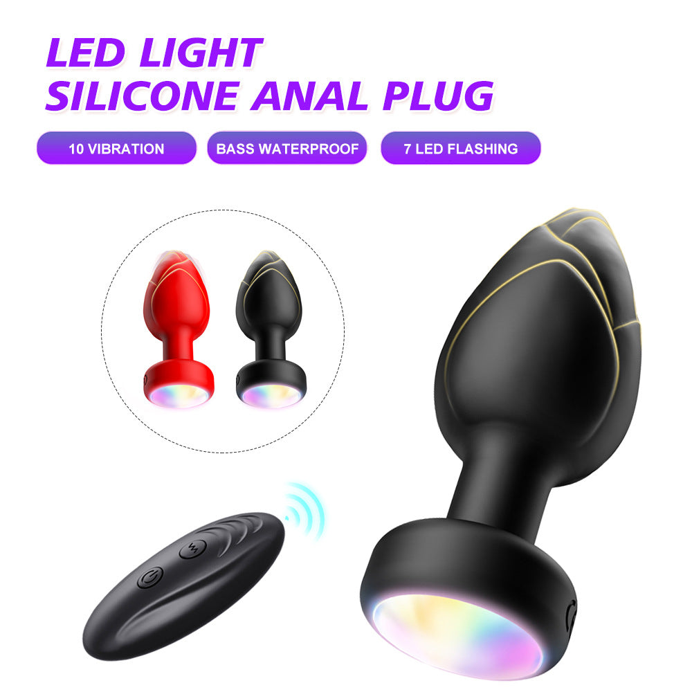 Luminous LED Vibrating Anal Plug With Wireless Remote