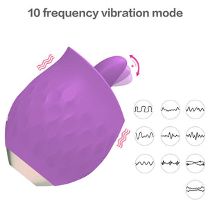 Rosebud Flickering Tongue Vibrator - Purple