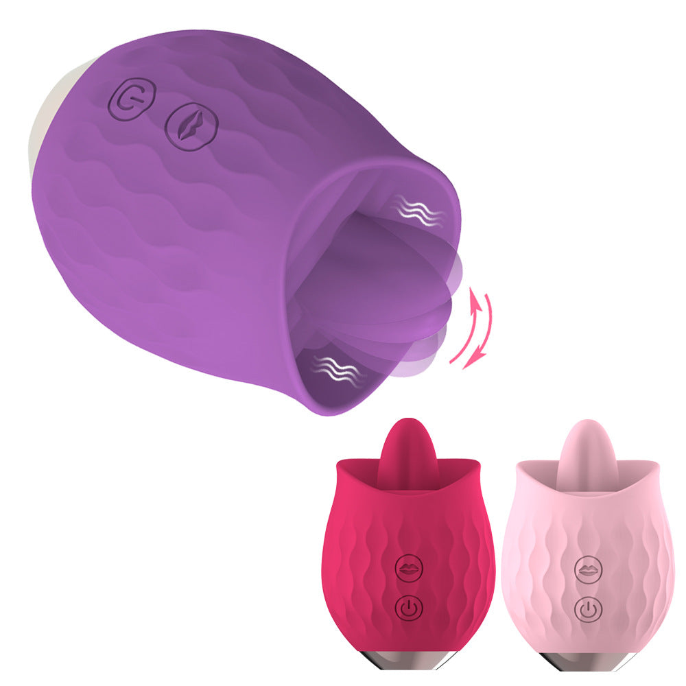 Rosebud Flickering Tongue Vibrator - Pink