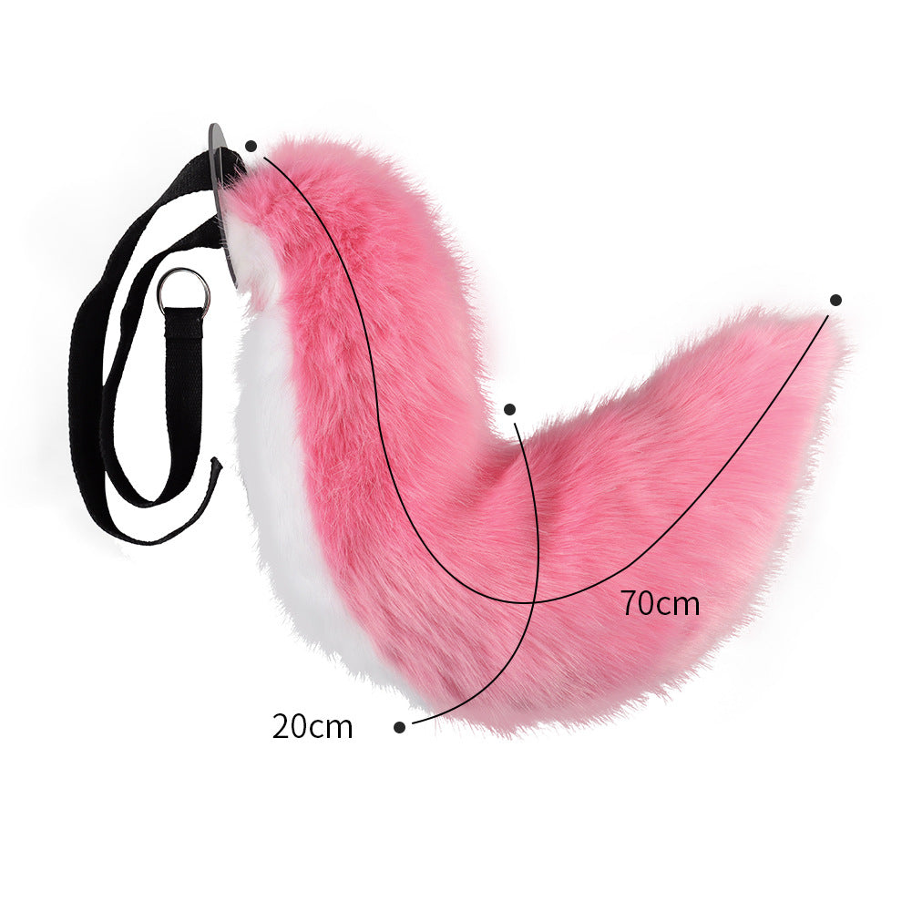Plush Faux Fur Fox Ears Headband And Tail Set