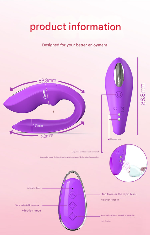 BlissLink U-Shaped Wearable Couples Vibrator With Remote