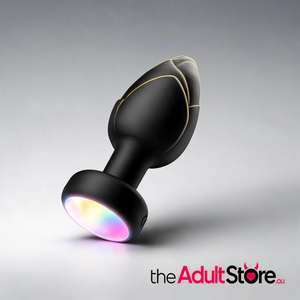 Luminous LED Vibrating Anal Plug With Wireless Remote - Black