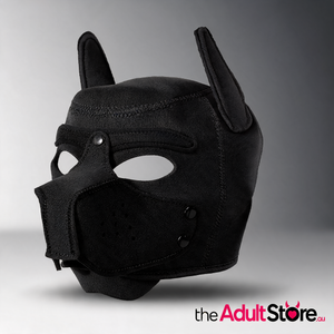 Playful Puppy Hood Mask - Black