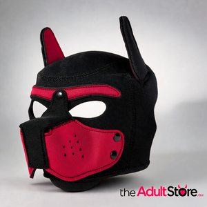 Playful Puppy Hood Mask - Red