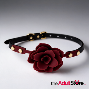 Silicone Rose Ball Gag - Red