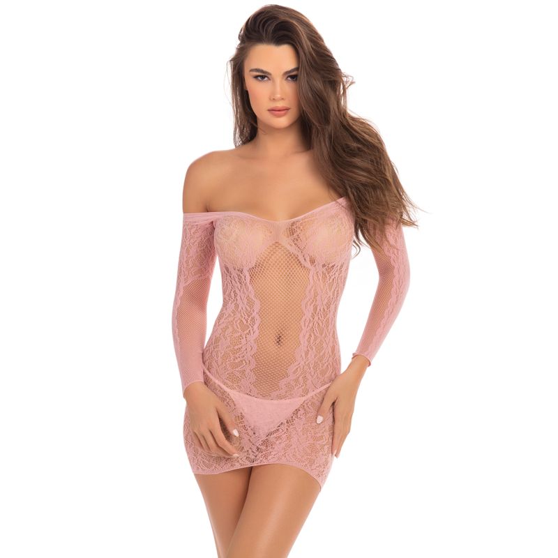 Demure Long Sleeve Mini Dress - As Image - Medium/Large