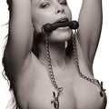 Master Series Equine Silicone Bit Gag With Nipple Clamps