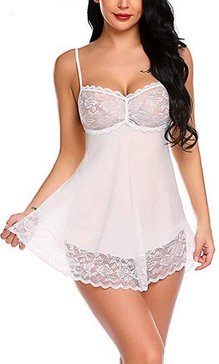 Erotic 2-Piece Lingerie Set - White