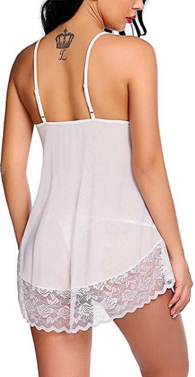 Erotic 2-Piece Lingerie Set - White