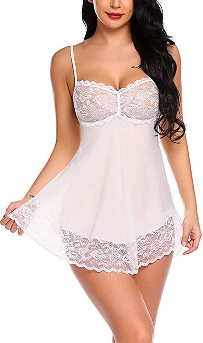 Erotic 2-Piece Lingerie Set - White