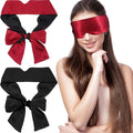 4Pcs Satin Blind Fold for Game, Soft Silk Blackout Blindfold for Adults Couples, 57'' V-Shaped Sleeping Eye Mask, Adjustable Eye Shade Cover, Travel Blind Folds for Adult Play Women Men Meditation