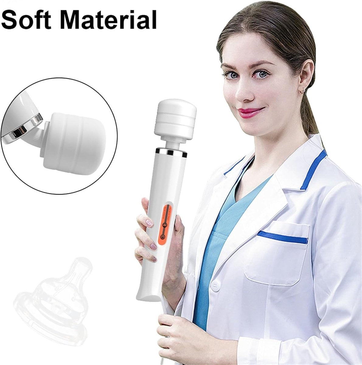 10-Speed Plug-In Wand Massager - White
