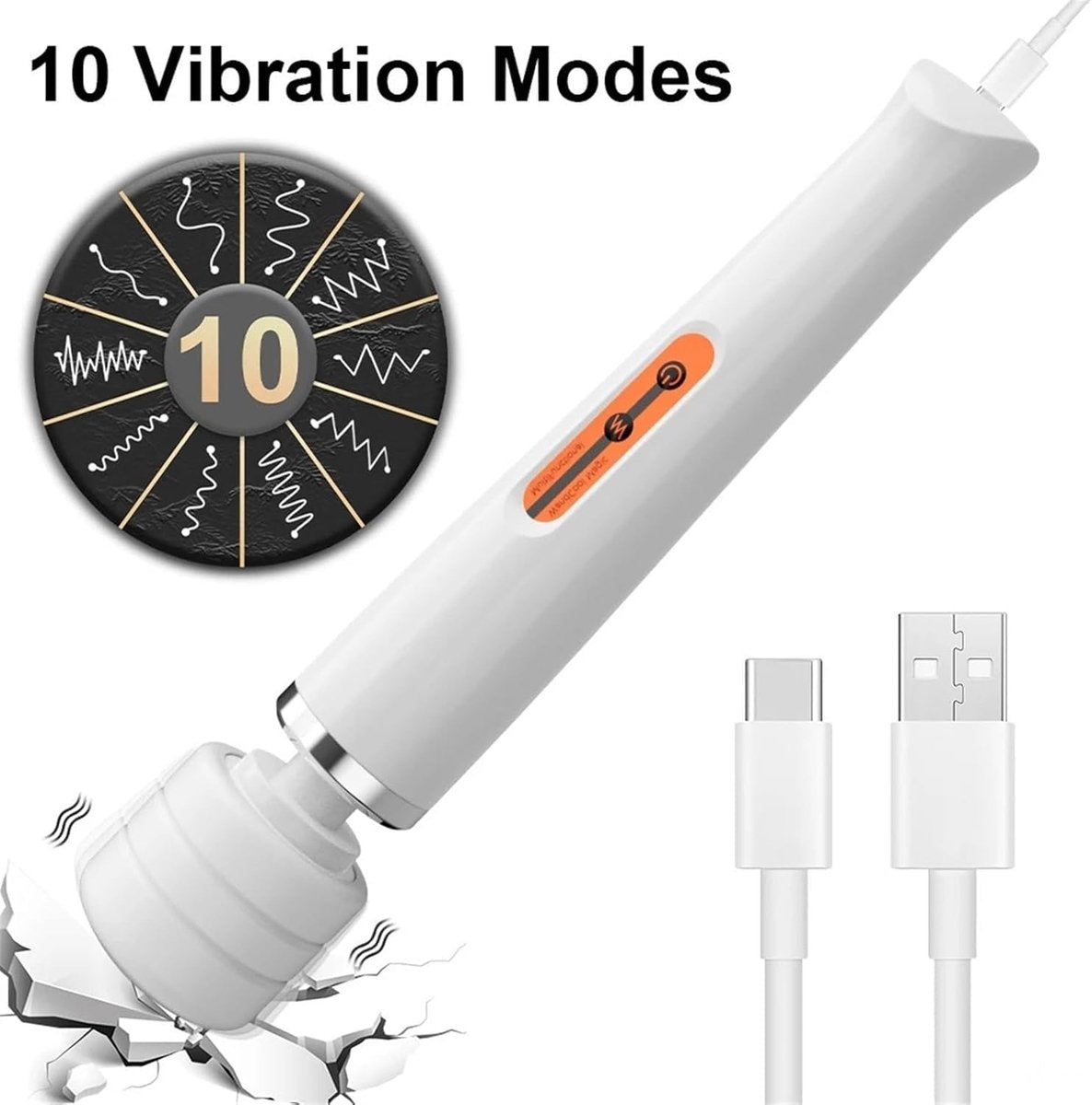 10-Speed Plug-In Wand Massager - White