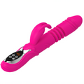 (Rose red)Ultimate G-Spot & Clitoral Rabbit Vibrator - Telescopic, Heated, Rotating