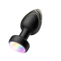 Black Luminous LED Vibrating Anal Plug with Wireless Remote - 10 Speeds, 7 Light Modes, Waterproof Silicone
