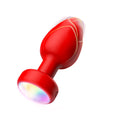 Red Luminous LED Vibrating Anal Plug with Wireless Remote - 10 Speeds, 7 Light Modes, Waterproof Silicone
