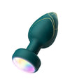 Green Luminous LED Vibrating Anal Plug with Wireless Remote - 10 Speeds, 7 Light Modes, Waterproof Silicone