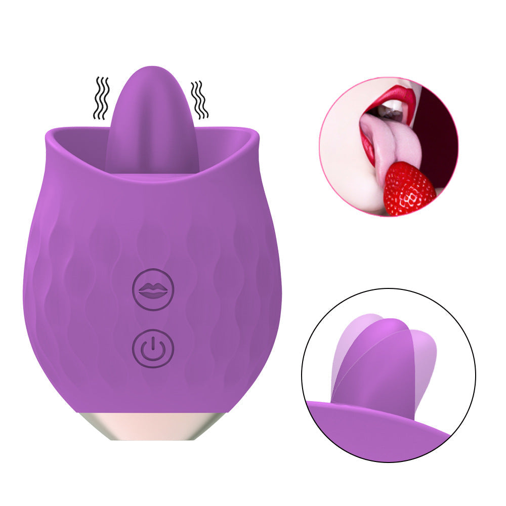 Rosebud Flickering Tongue Vibrator - Purple