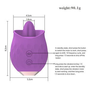 Rosebud Flickering Tongue Vibrator - Purple