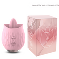 Pink Sensual Rosebud Flickering Tongue Vibrator - 10 Speed Clitoral & G-Spot Stimulator, USB Magnetic Charging
