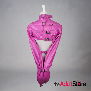 PU Leather Straitjacket Style Arm Binder & Posture Corrector - Dark Pink