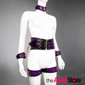 Adjustable PU Leather Bondage Restraint Set - Purple