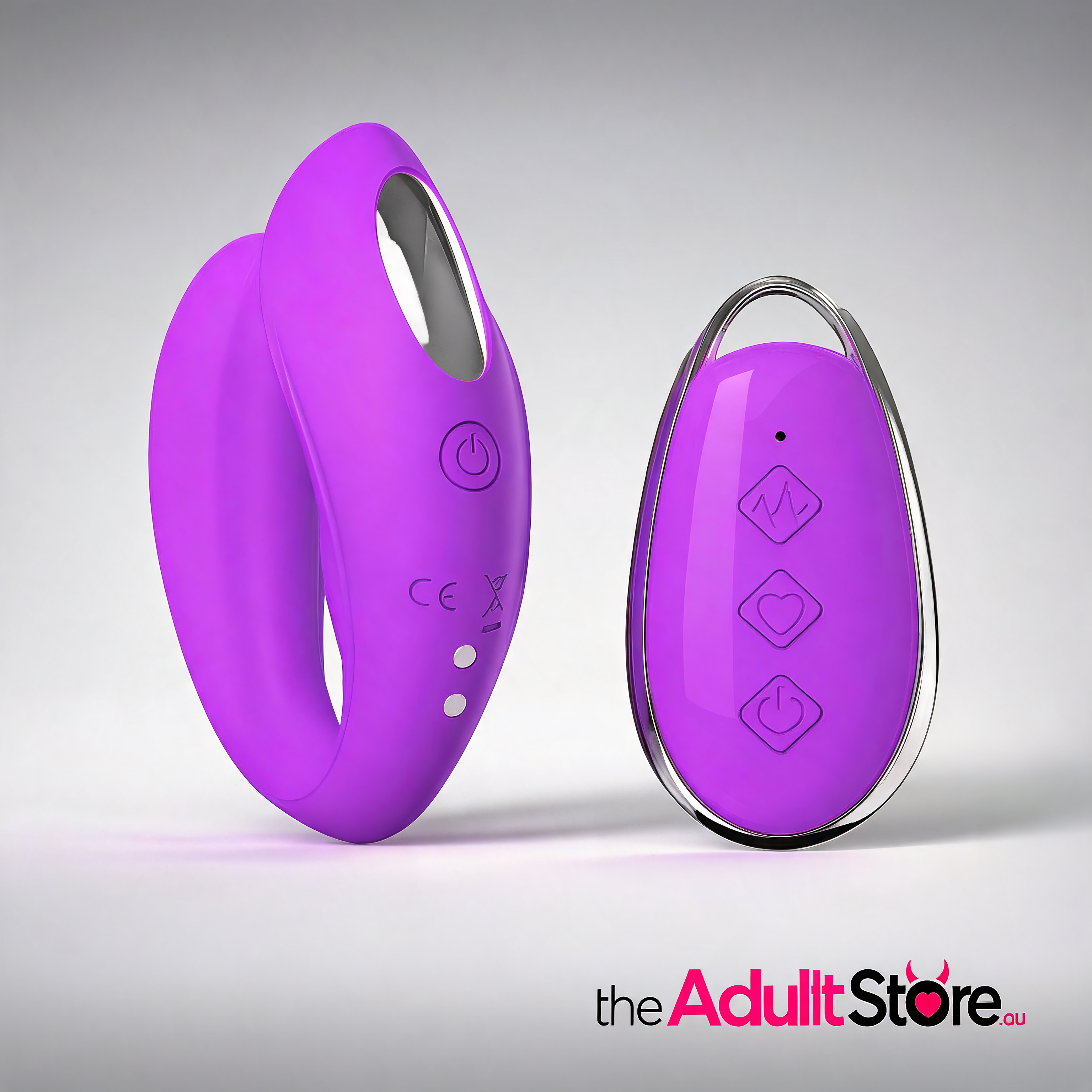 BlissLink U-Shaped Wearable Couples Vibrator With Remote - Purple