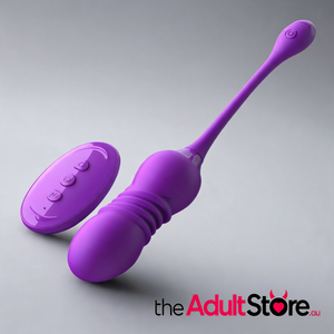 ThrustWave Remote Control Vibrating & Telescopic Pleasure Egg - Purple