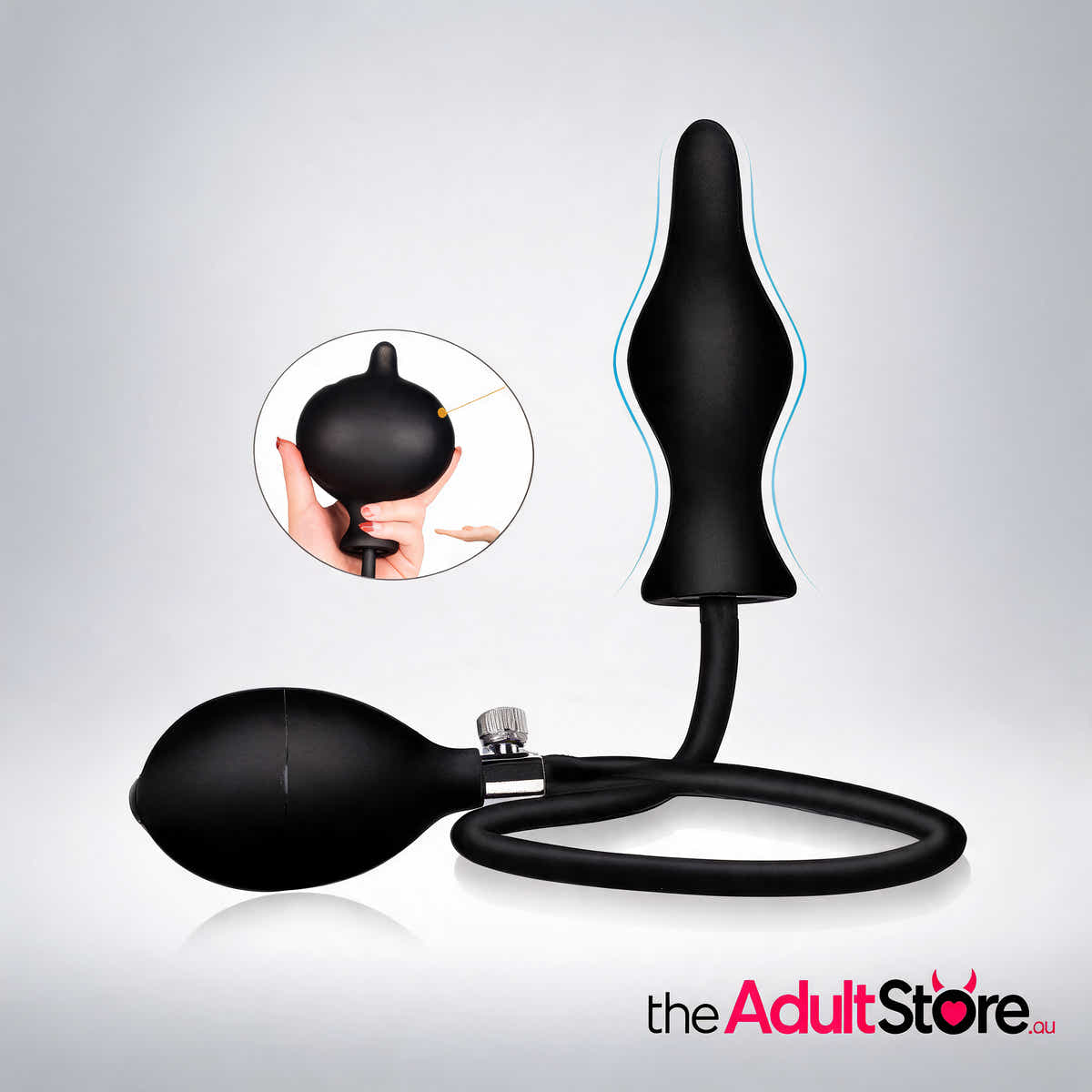 Black Classic Inflatable Butt Plug Large