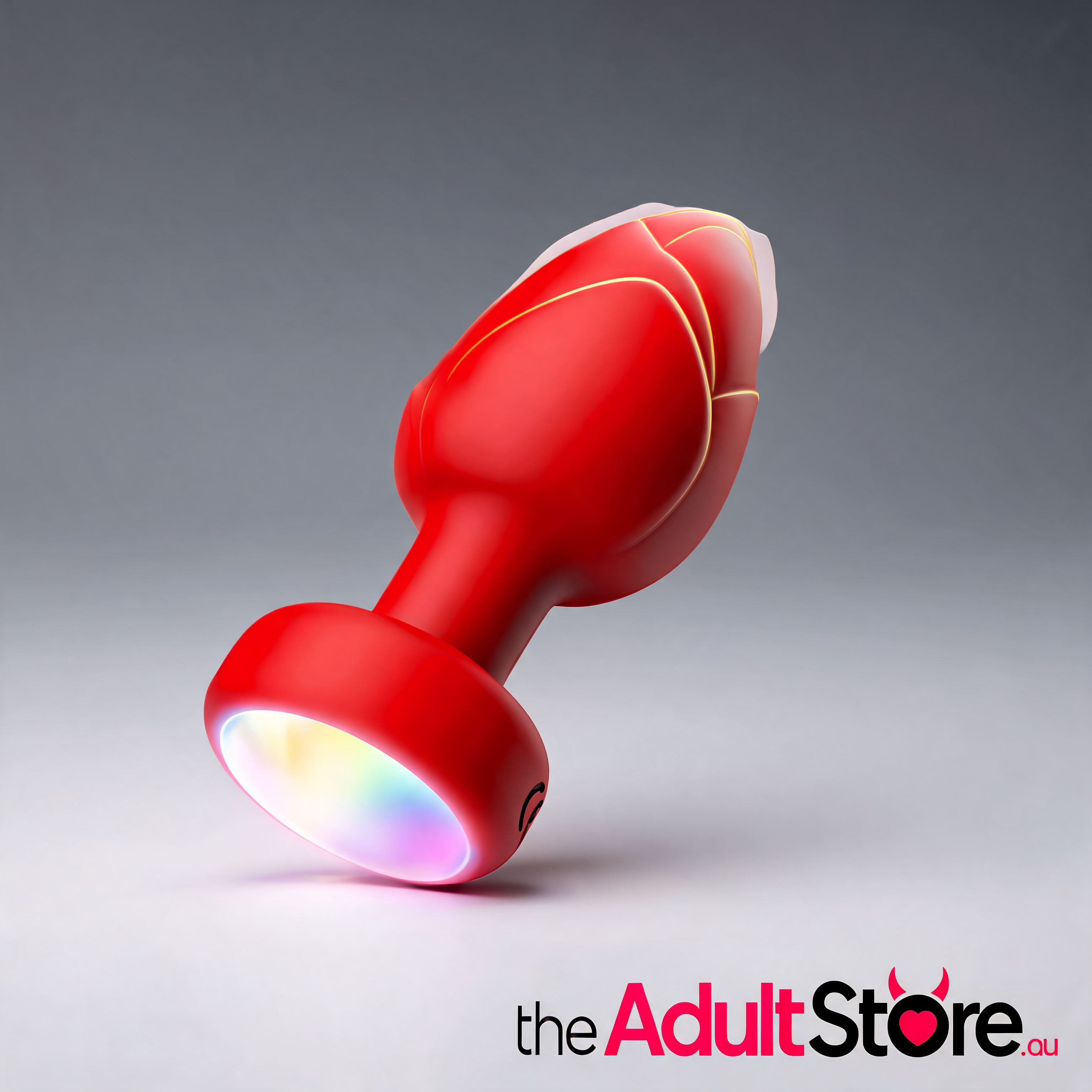 Luminous LED Vibrating Anal Plug With Wireless Remote - Red