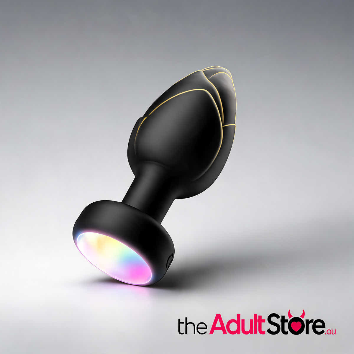 Luminous LED Vibrating Anal Plug With Wireless Remote - Black