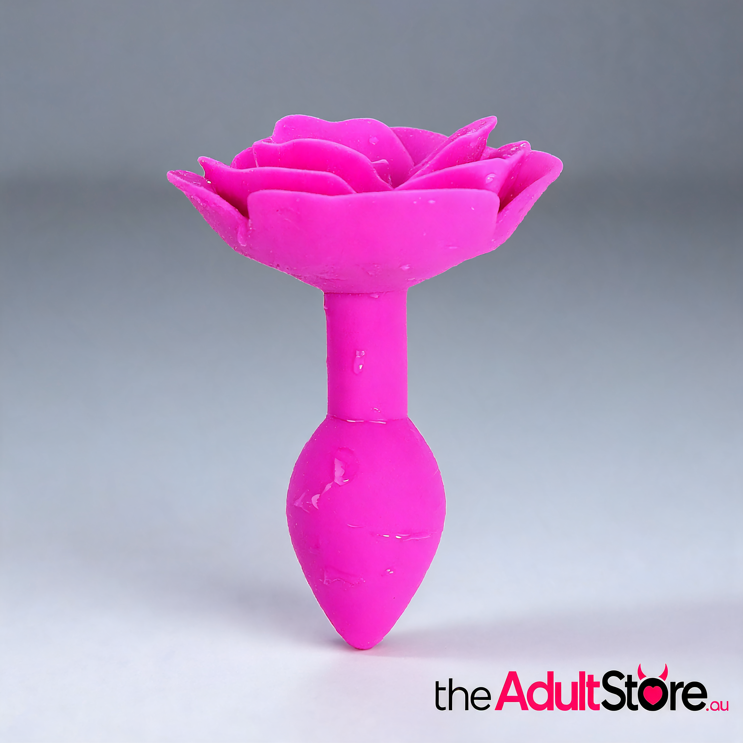 Elegant Rose Silicone Anal Plug - Rose Red