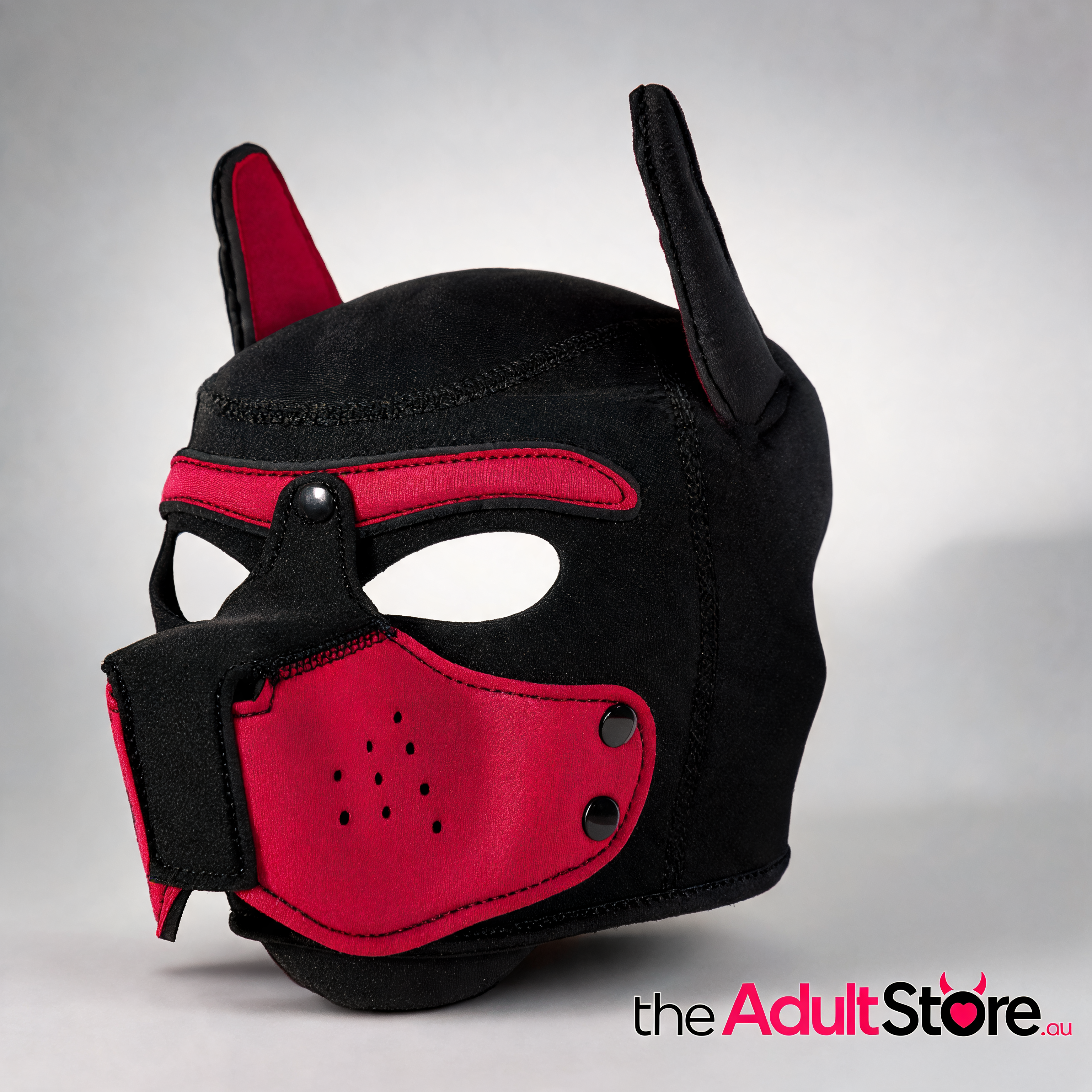 Playful Puppy Hood Mask - Red