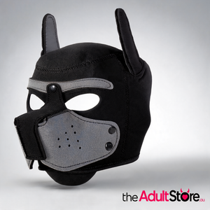 Playful Puppy Hood Mask - Gray