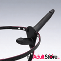 Dual-Ended Silicone Strap-On Dildo With Harness Black