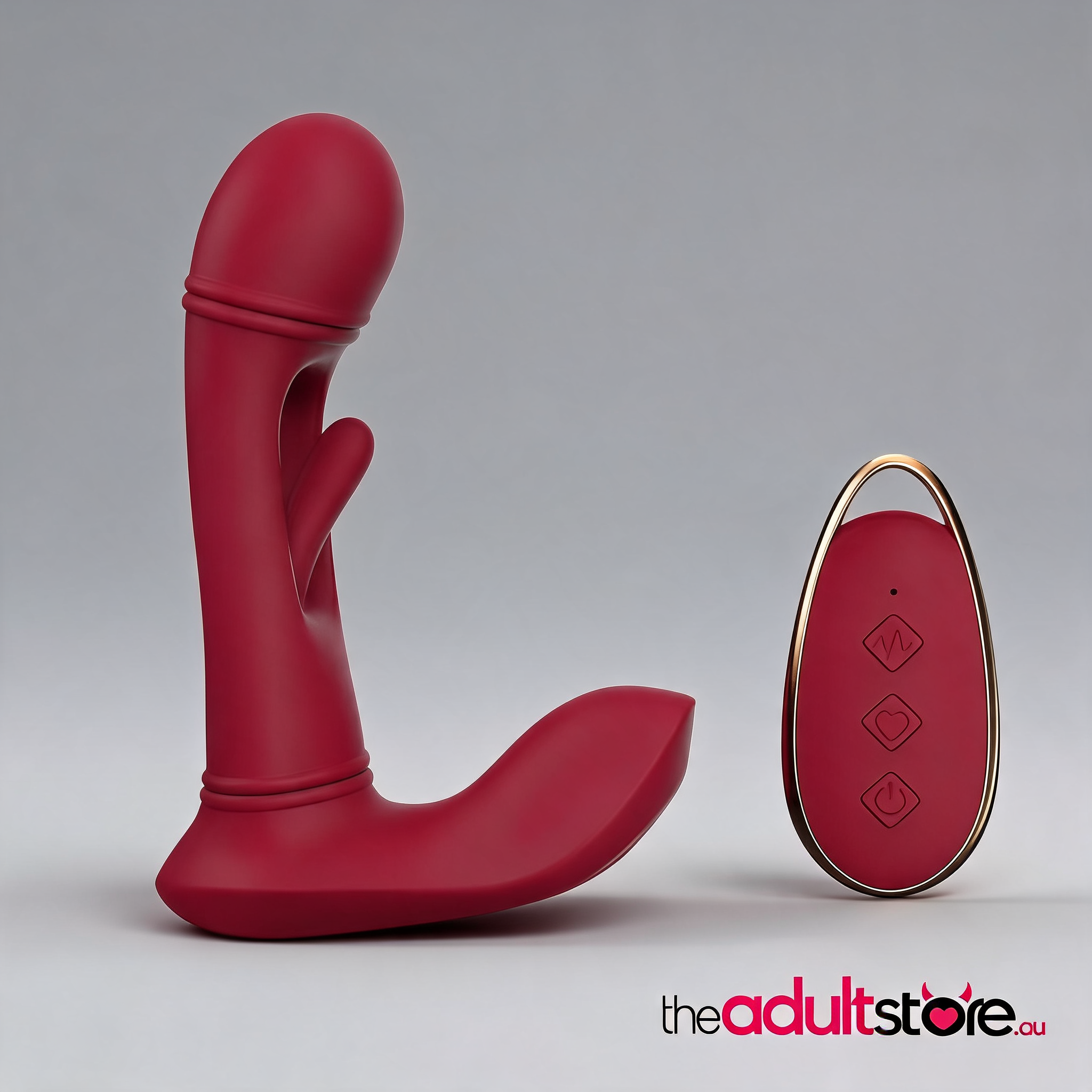 Wearable Vibrating Stimulator With Remote - Red