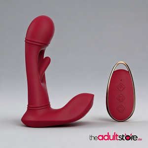 Wearable Vibrating Stimulator With Remote - Red