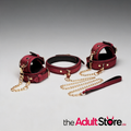 Master Series 6 Pc Velvet Bondage Set Burgundy