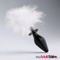 Tailz White Fluffer Bunny Glass Anal Plug