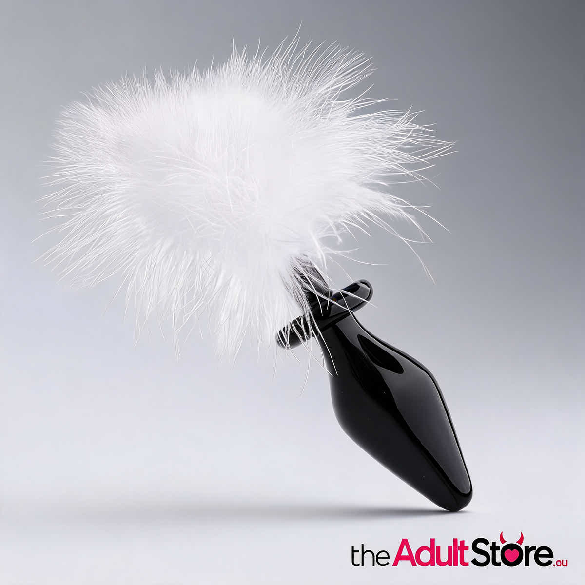 Tailz White Fluffer Bunny Glass Anal Plug